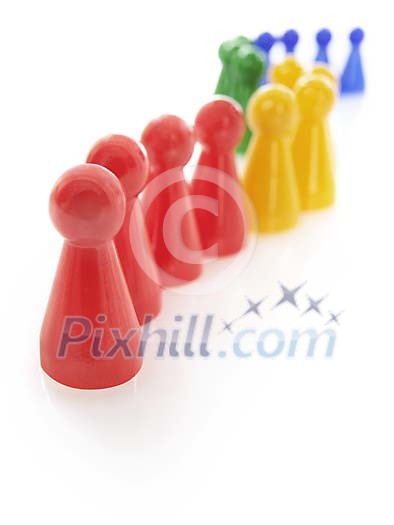 Boardgame pieces in a row Boardgame pieces in a row