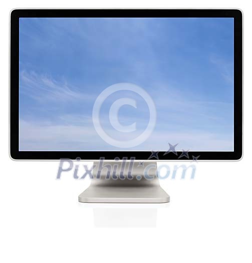 Computer screen with blue sky Computer screen with blue sky