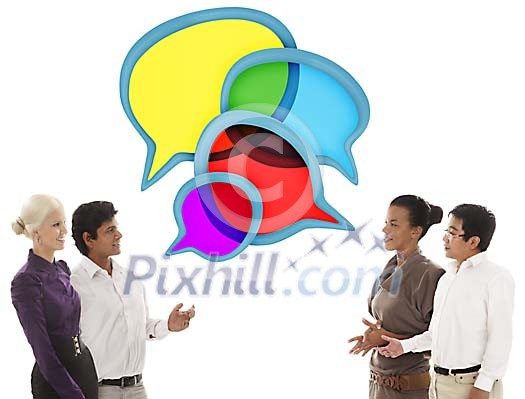 Different people talking together Different people talking together