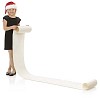 Girl with santa hat holding a very long paper wish list