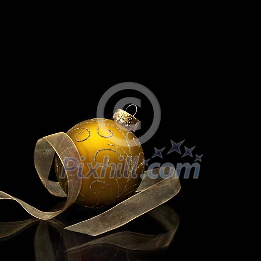 Golden christmas ball