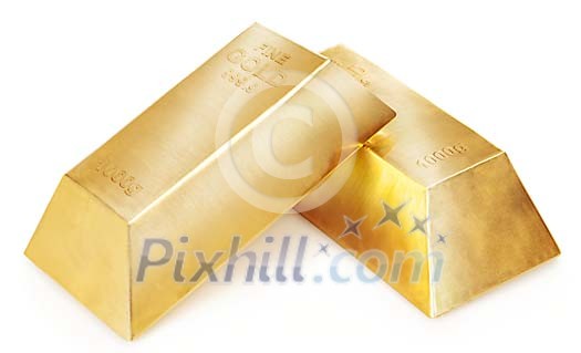 Clipped two gold bars Clipped two gold bars