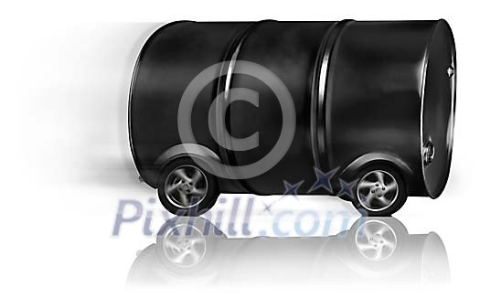 Oil barrel on wheels Oil barrel on wheels