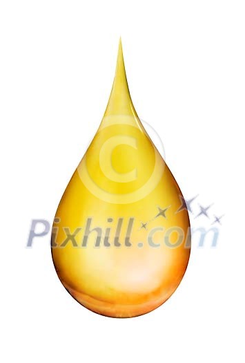 Isolated golden oil drop Isolated golden oil drop