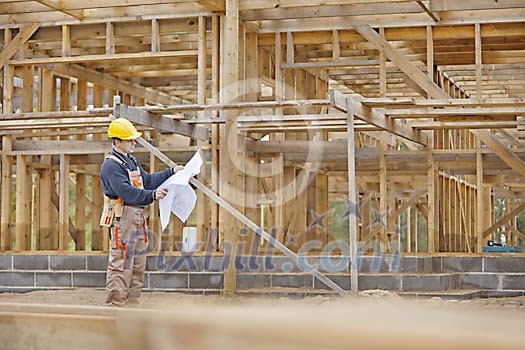 Constructor looking at the plan Constructor looking at the plan
