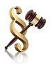 Gavel and paragraph symbol in balance