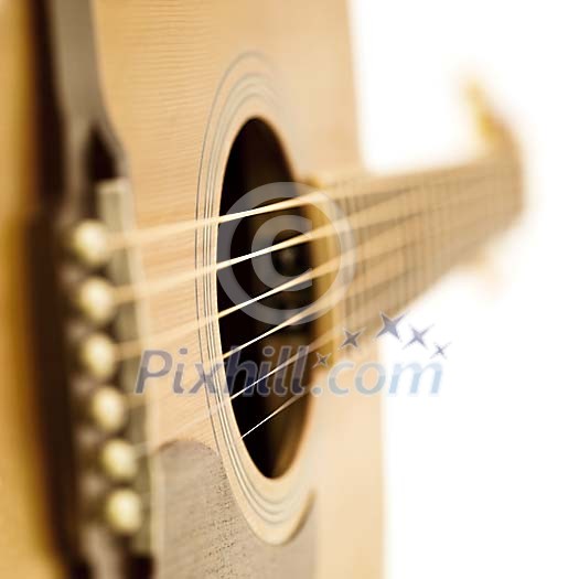 Selective focus detail of guitar Selective focus detail of guitar