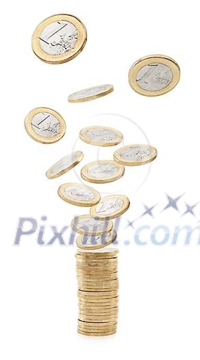 Euro coins nicely piling up Euro coins nicely piling up