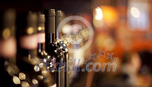 Winebottles on the shelf Winebottles on the shelf