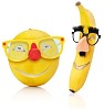 Banana and melon with fake party glasses