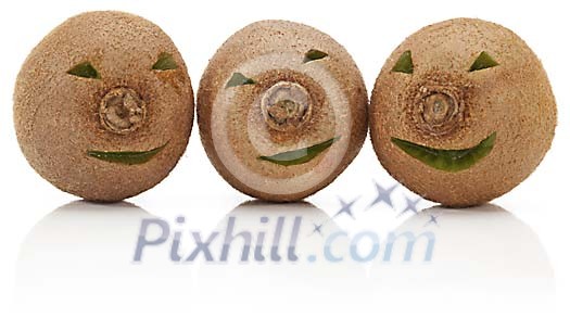 Kiwi's with smiles and eyes Kiwi's with smiles and eyes