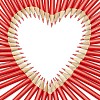 Red pencils forming a heart