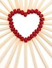 Isolated matches forming a heart