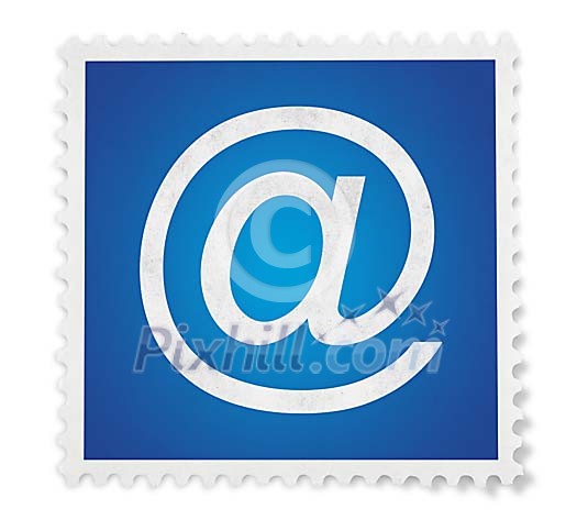 Email symbol on a postal stamp Email symbol on a postal stamp