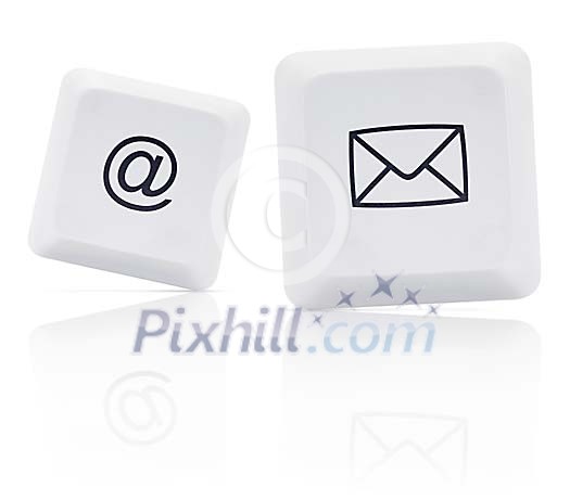 Keyboard key's with email symbols Keyboard key's with email symbols