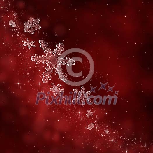 Illustrational snowflake in the sky Illustrational snowflake in the sky