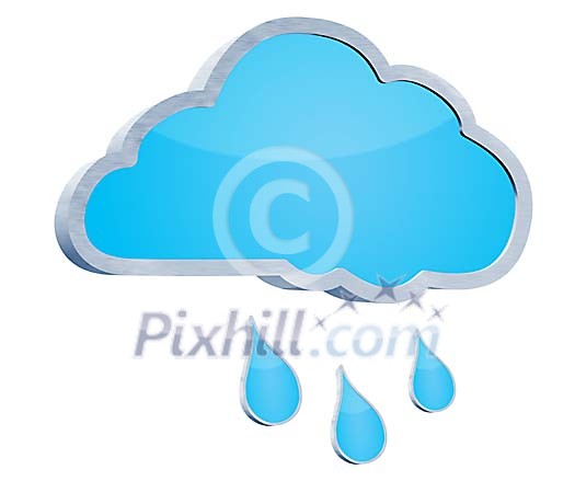 3d cloud and raindrops