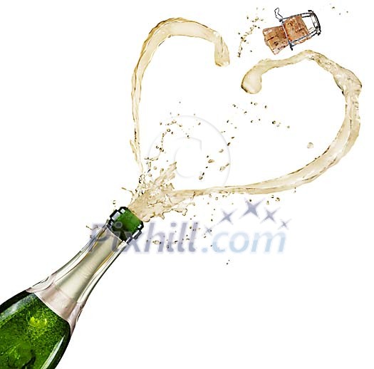 Heartshaped exploding champagne Heartshaped exploding champagne