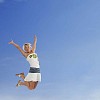 Female jumping in the air 