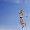 Female jumping in the air 