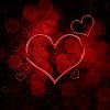 Heart flying between the stars on bokeh background