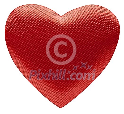 Isolated heart made of fabric Isolated heart made of fabric