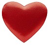 Isolated heart made of fabric