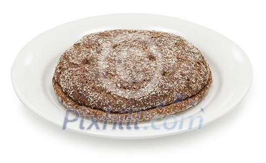 Isolated rye bread on a plate Isolated rye bread on a plate