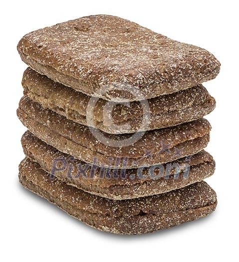 Isolated stack of rye bread Isolated stack of rye bread