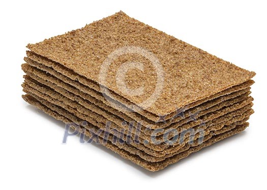 Isolated stack of crispbread Isolated stack of crispbread