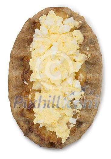Isolated karelian pasty with egg butter Isolated karelian pasty with egg butter