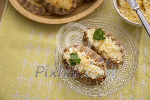 Karelian pasty with egg butter on a plate Karelian pasty with egg butter on a plate