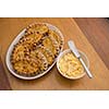 Karelian pasty with a bowl of egg butter