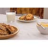 Karelian pasty breakfast with a glass of milk