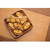 Karelian pasty on a tray
