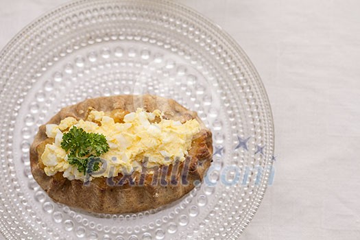 Karelian pasty with egg butter on a plate Karelian pasty with egg butter on a plate