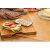 Sandwich with cheese and tomato