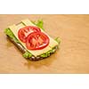 Rye bread with cheese and tomato