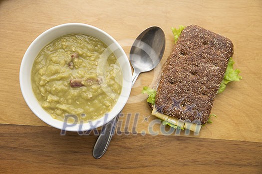 Bowl of soup with sandwich Bowl of soup with sandwich