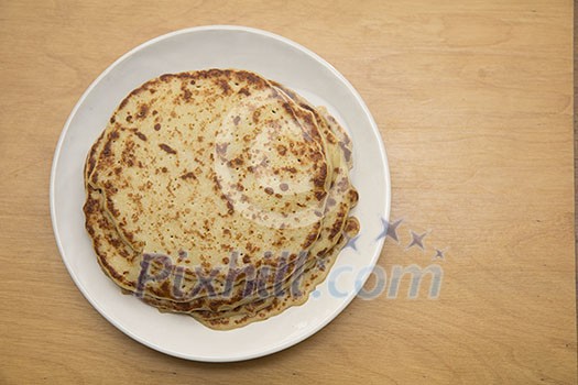 Stack of pancakes on a plate Stack of pancakes on a plate