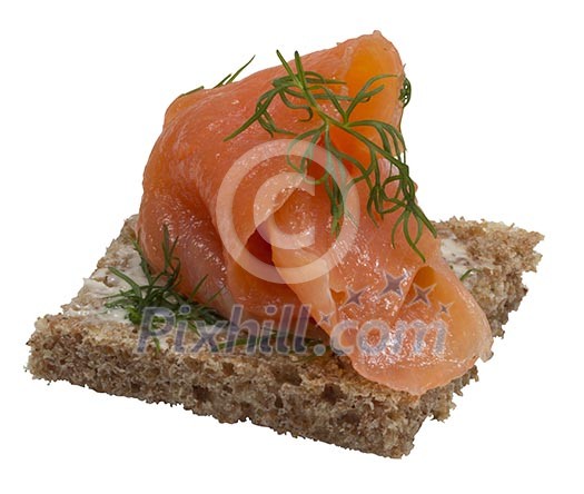 Isolated gravlax sandwich Isolated gravlax sandwich