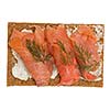 Isolated crispbread with gravlax