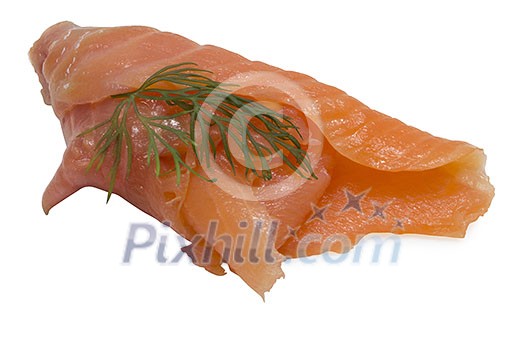 Isolated piece of gravlax Isolated piece of gravlax