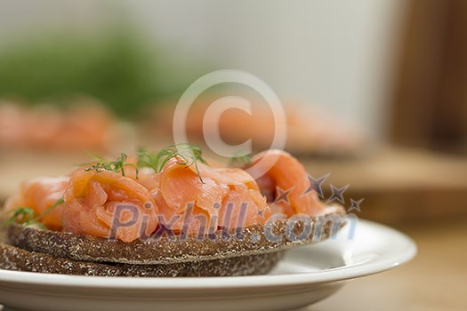 Rye bread with gravlax Rye bread with gravlax