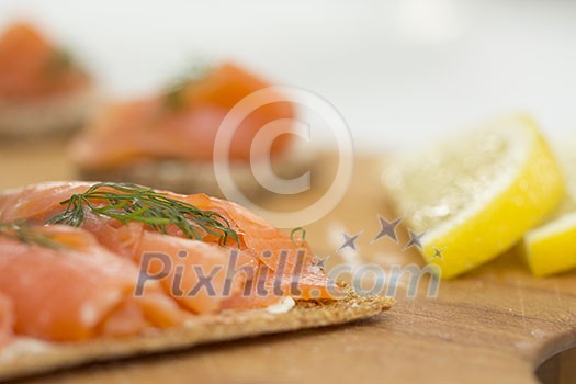 Crispbread with gravlax Crispbread with gravlax
