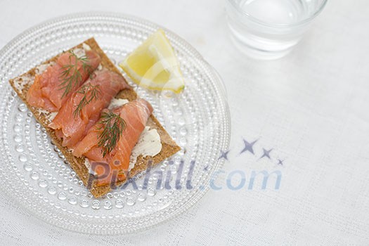 Crispbread with gravlax Crispbread with gravlax