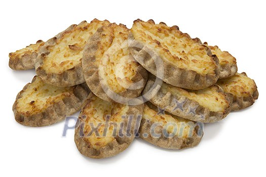 Isolated pile od karelian pasty Isolated pile od karelian pasty