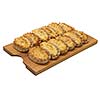 Isolated karelian pasty on a cutting board