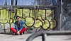 Hipster looking man in a skatepark