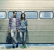 Couple standing by the lift up door